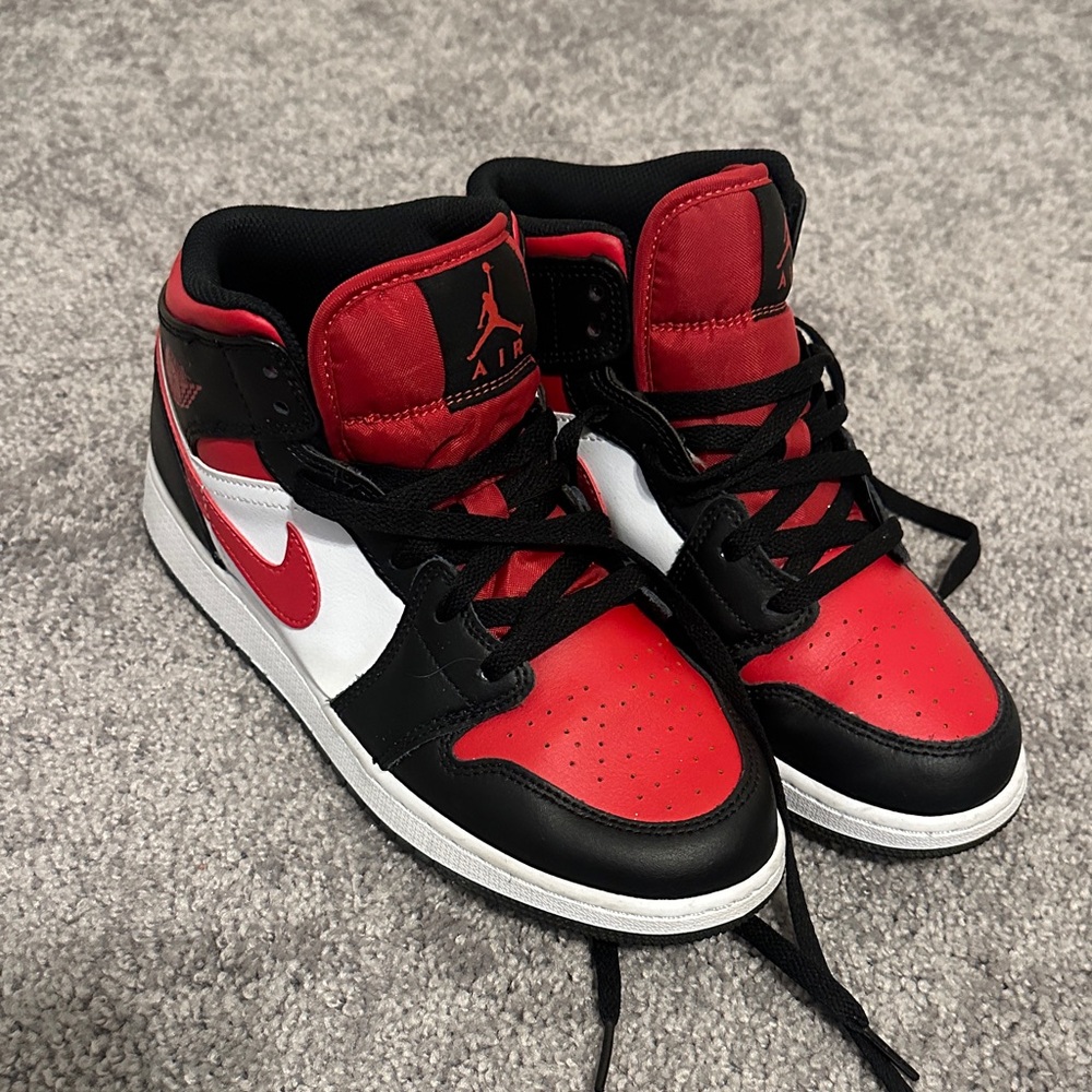 Jordan Kids or Woman Sneakers in Red, Black, and White